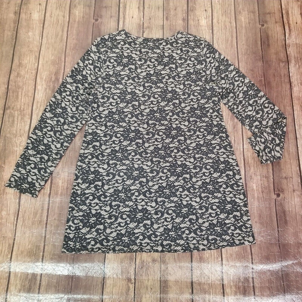 J. Jill Womens Shirt Black Size M Medium Petite Long Sleeve Faux Texture - Picture 6 of 12